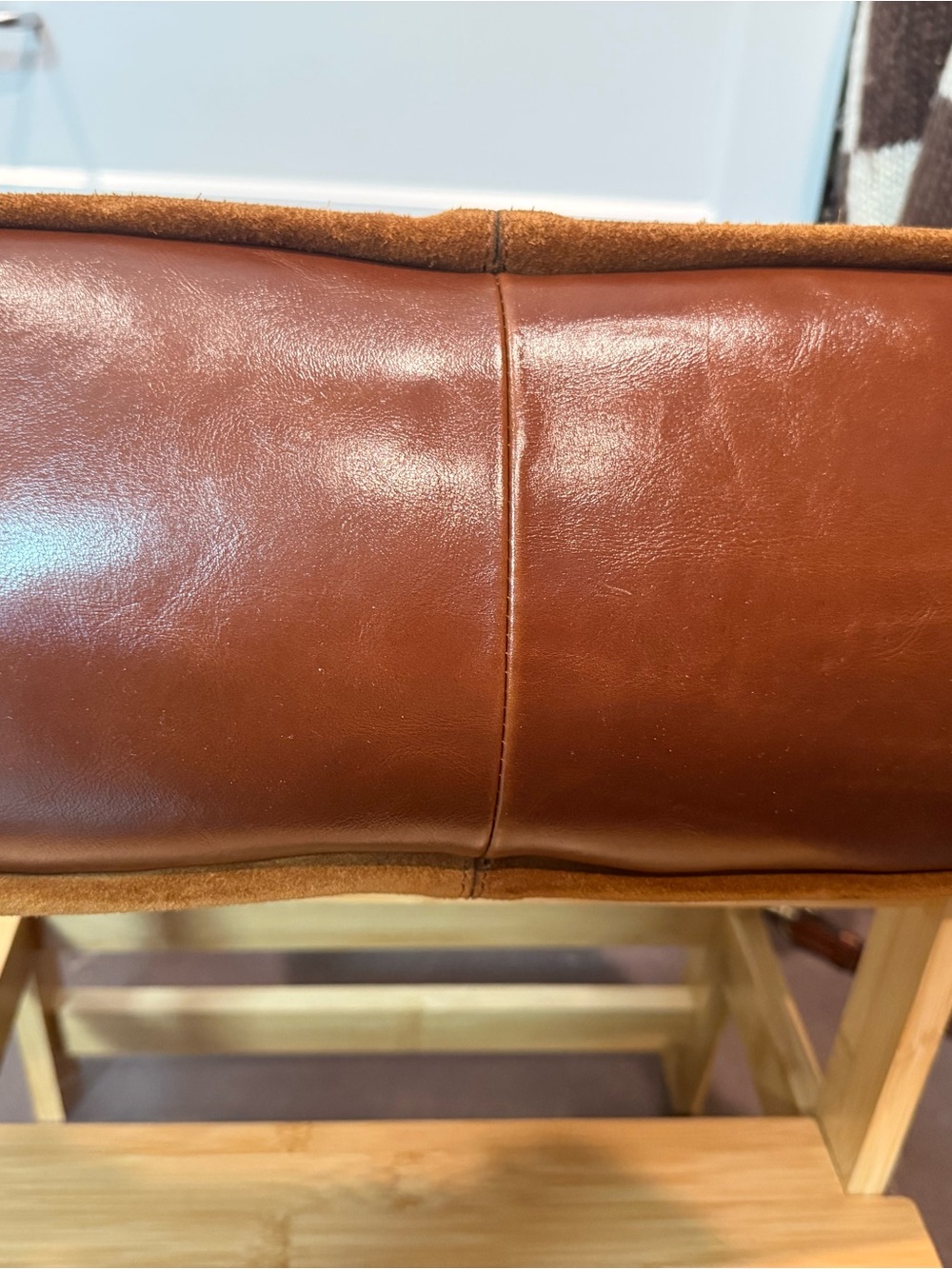 Patricia Nash Cognac Suede Frame Satchel with Brown Leather Strap - Picture 9 of 10